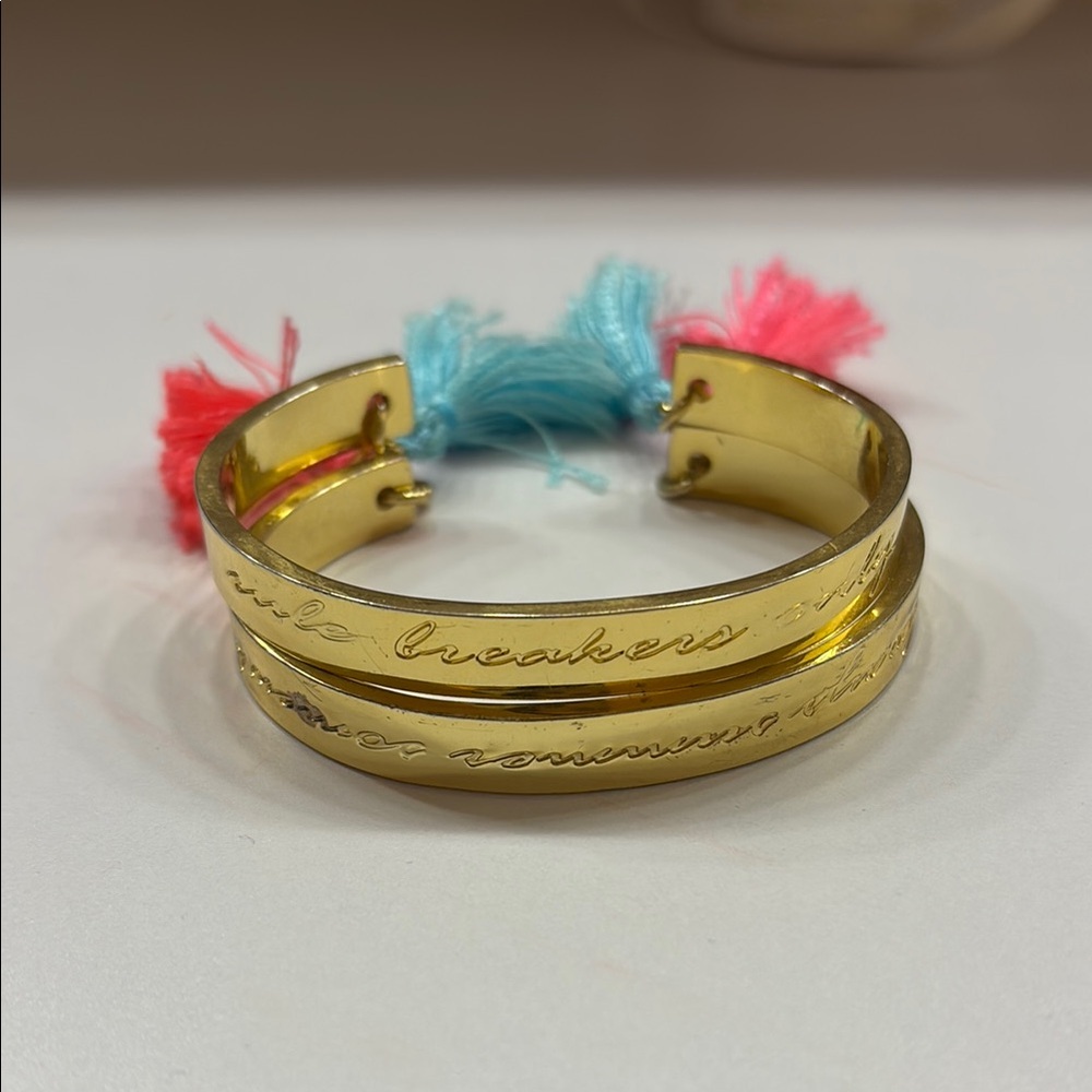 Lilly  Pulitzer Gold Bangle Bracelets with Tassels